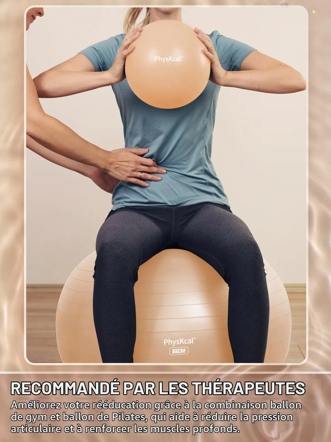 PhysKcal ballon de gym beige S 48-55 cm anti-éclatement