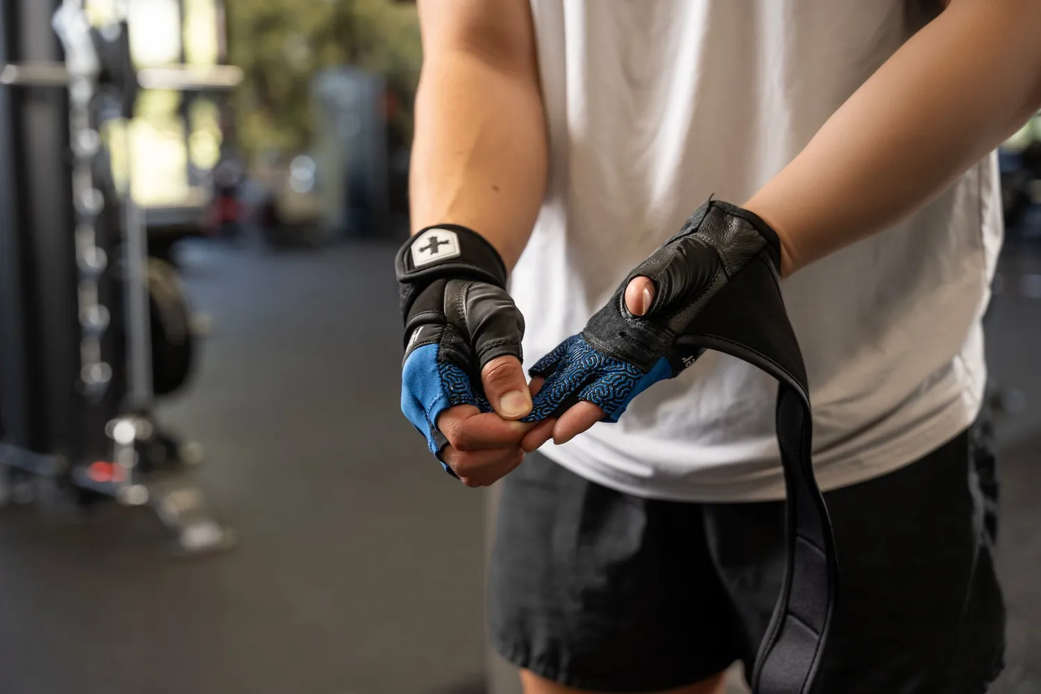 Harbinger Training Grip Wristwrap Gants Musculation Bleu