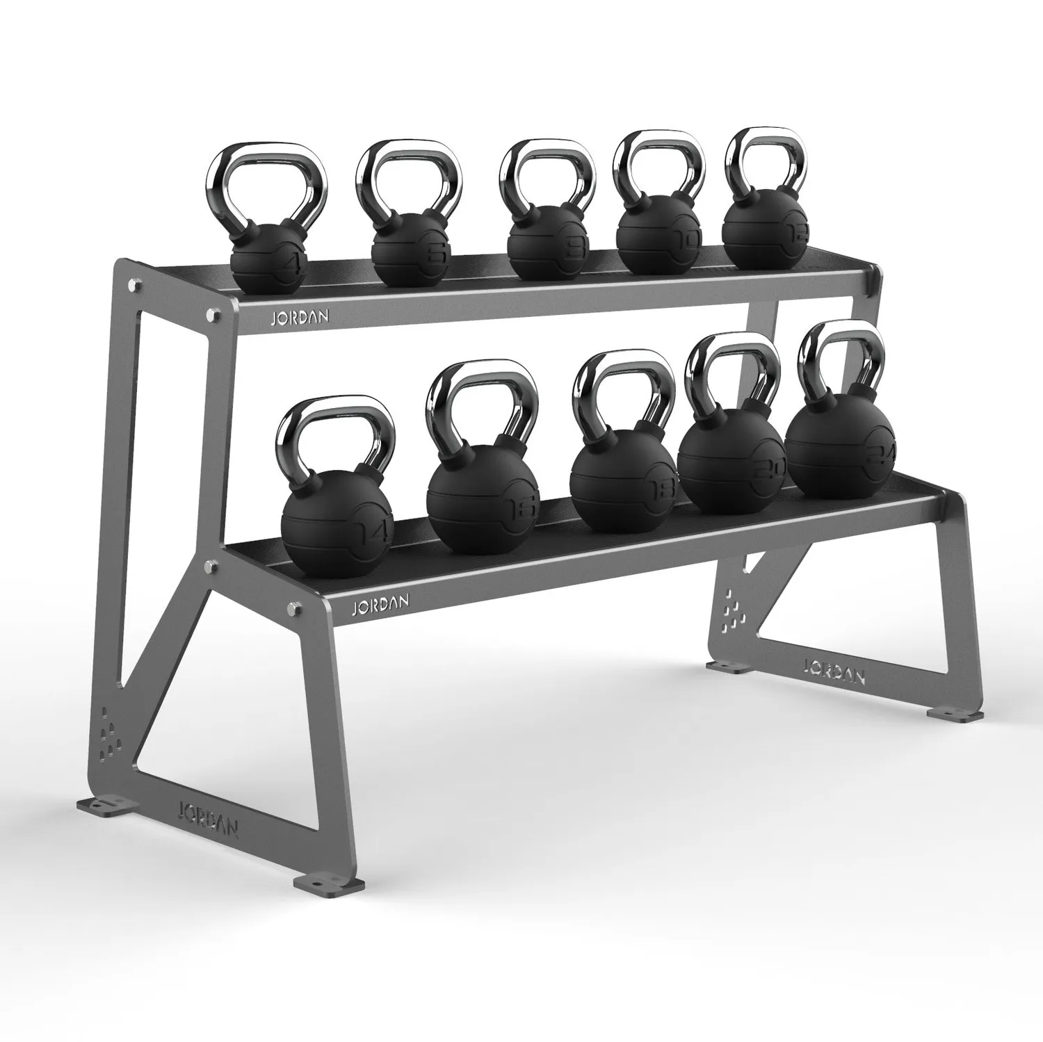 Jordan Fitness rack kettlebells 12 places noir acier