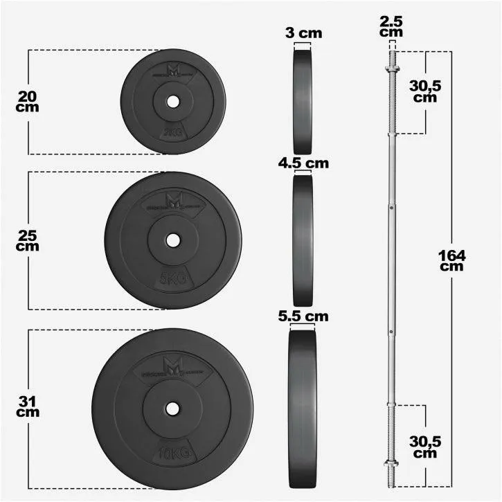 Gyronetics E-Series barre musculation 60 kg plastique