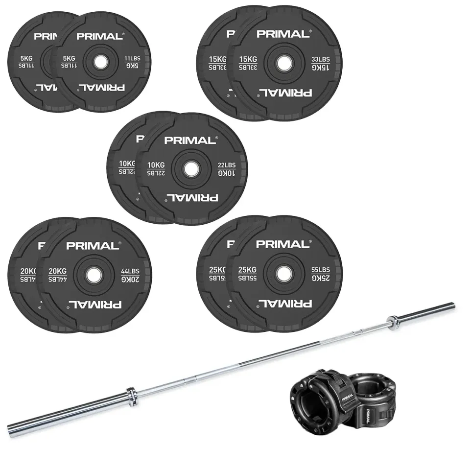 Primal Black Bumper disques 100 kg caoutchouc