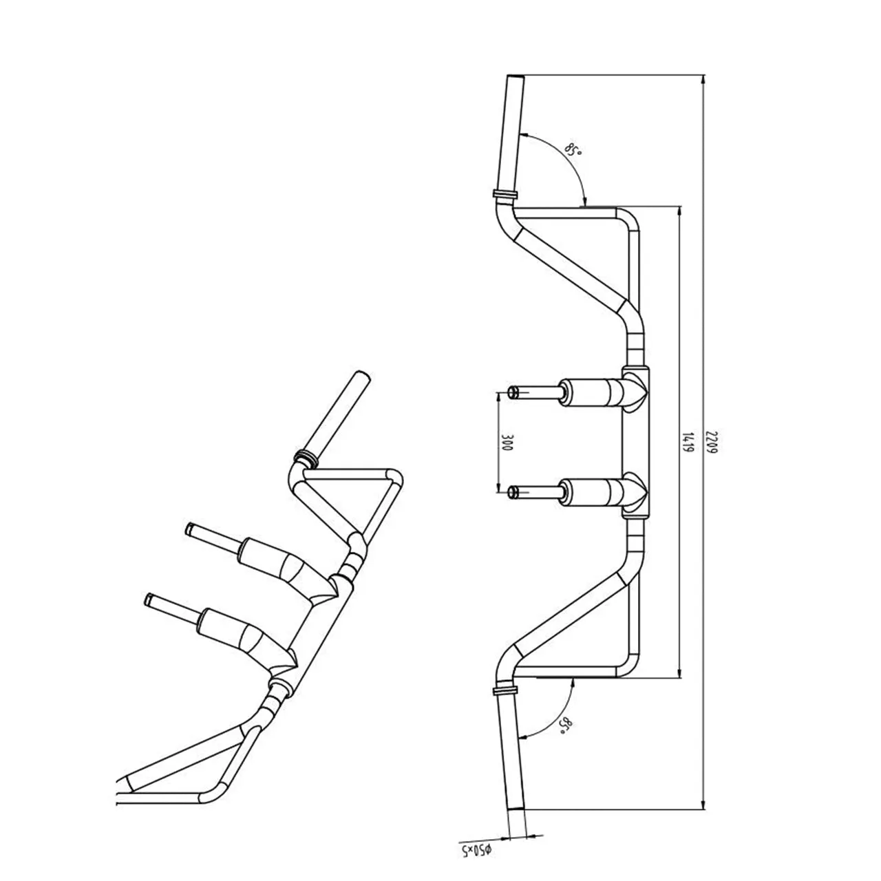Primal Strength Safety barre squat sécurité 300 kg noire