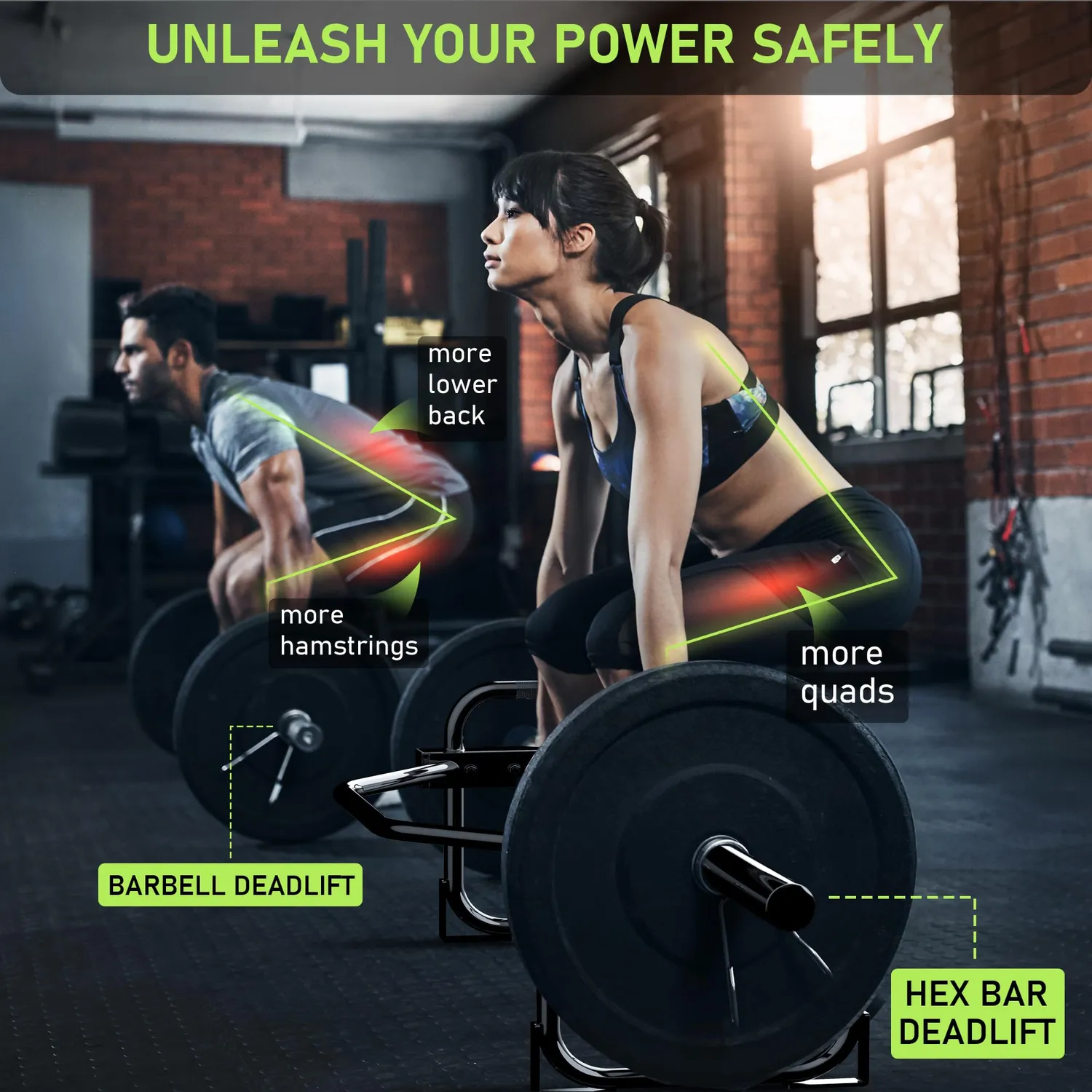PhysKcal Barre hexagonale olympique trap 200 kg noire