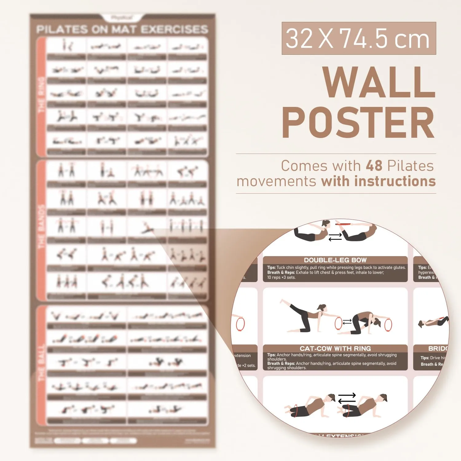 PhysKcal kit pilates beige nude 38 cm 7 pièces