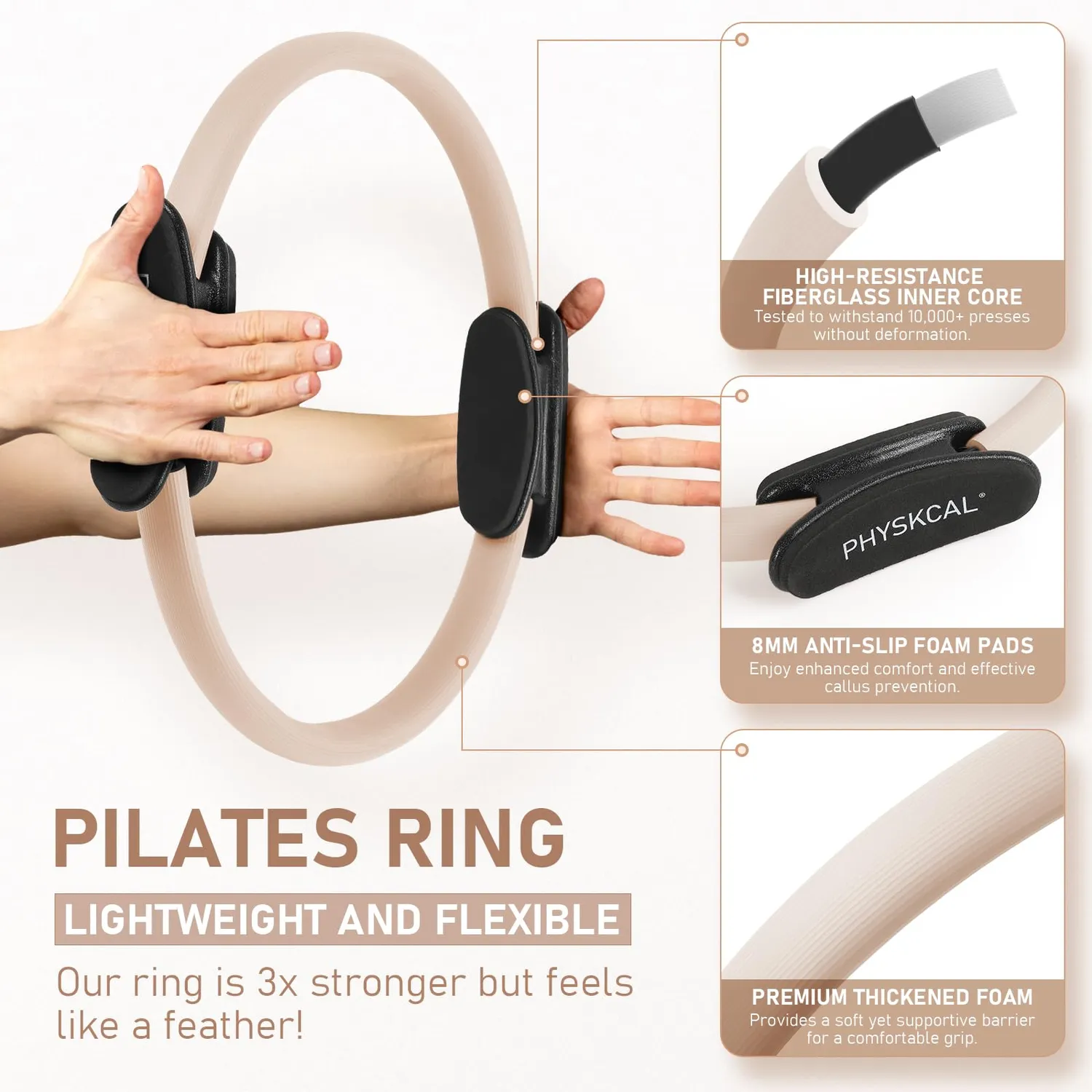 PhysKcal Anneau Pilates 38 cm nude beige fibre de verre