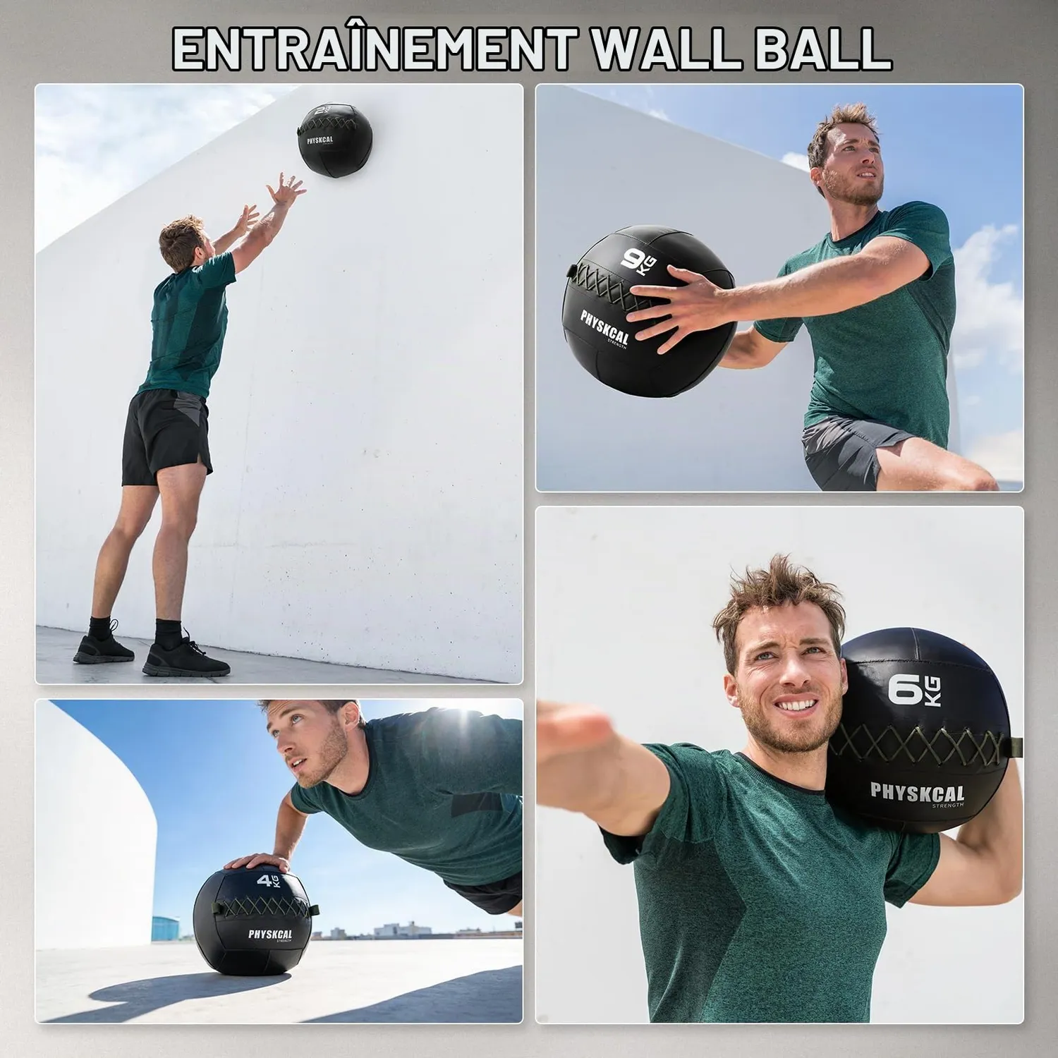 PhysKcal Wall Ball médecine-ball souple 12 kg