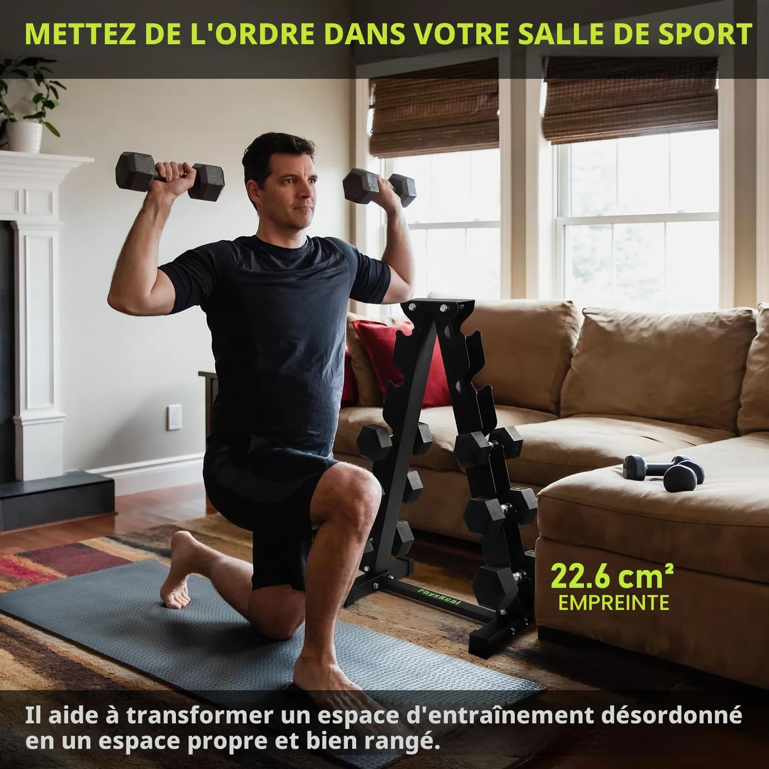 PhysKcal Support Haltères Acier 5 Niveaux 350 kg