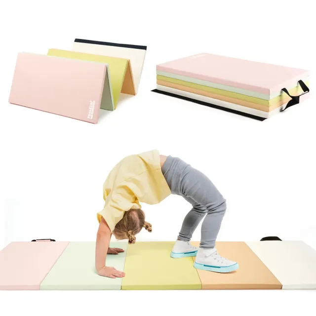 PhysKcal Tapis Gym Pliable 195 cm Macaron 5 Panneaux