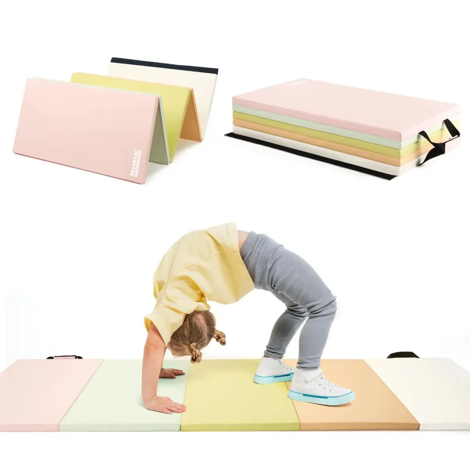 PhysKcal Tapis Gym Pliable 195 cm Macaron 5 Panneaux