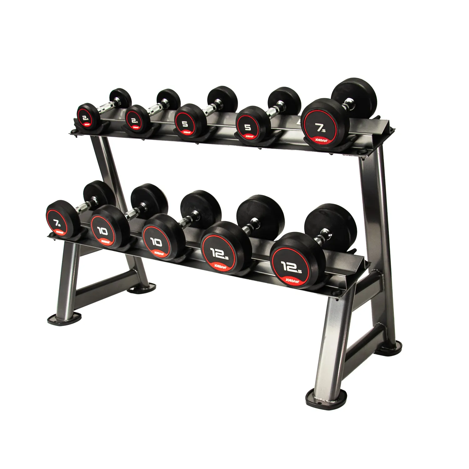 Jordan Rack Haltères 5 Paires 2 Niveaux Noir Acier