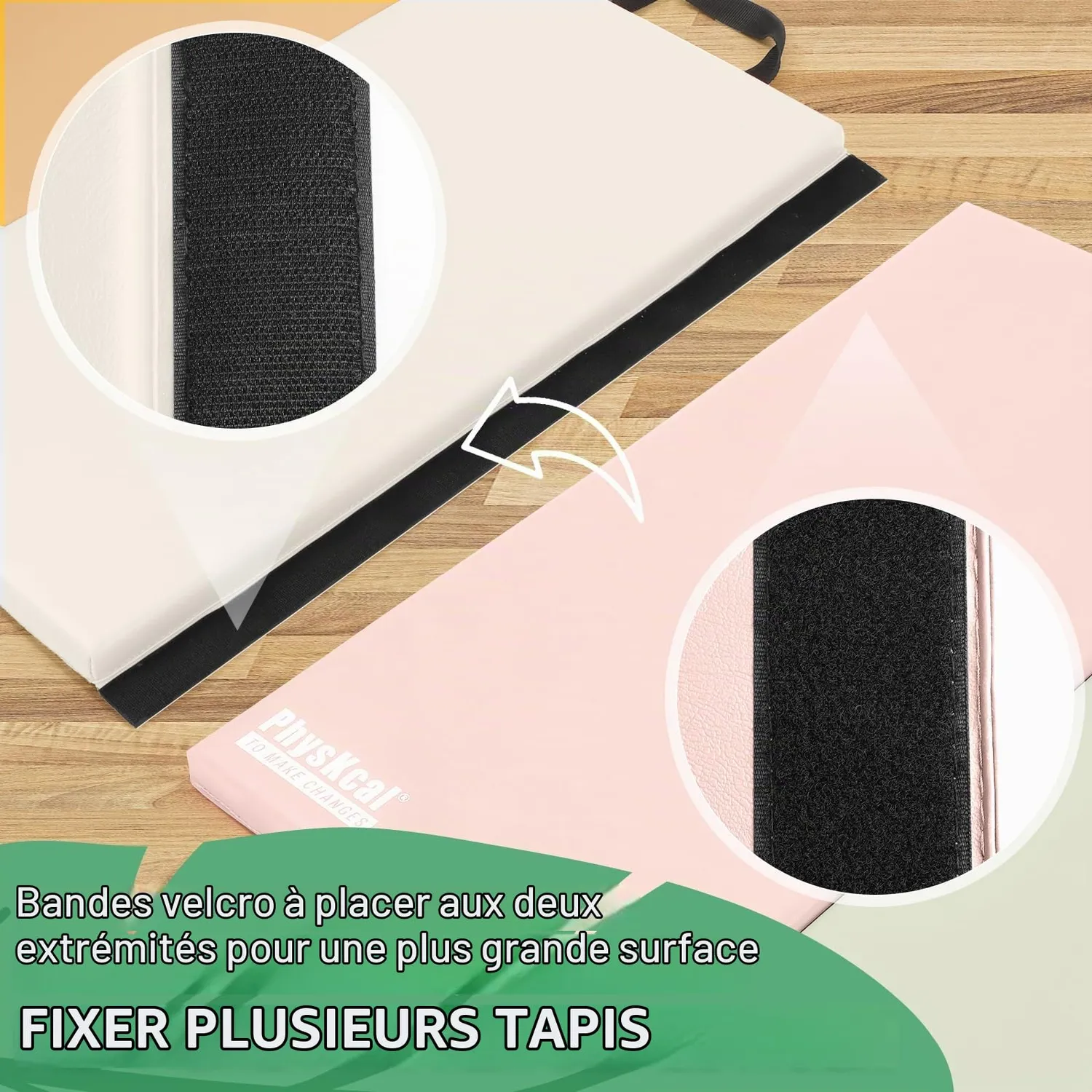 PhysKcal Tapis Gym Pliable 195 cm Macaron 5 Panneaux
