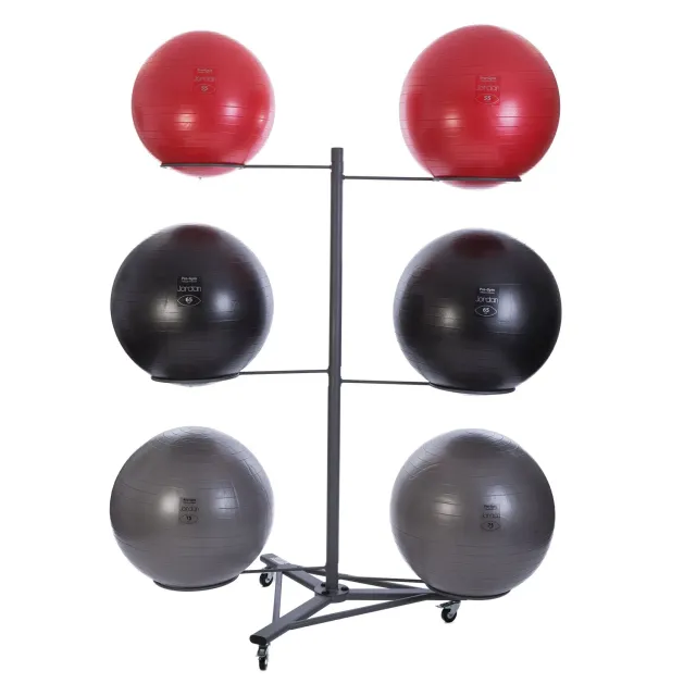Jordan Gym Ball Rack range ballons gym 6 places noir