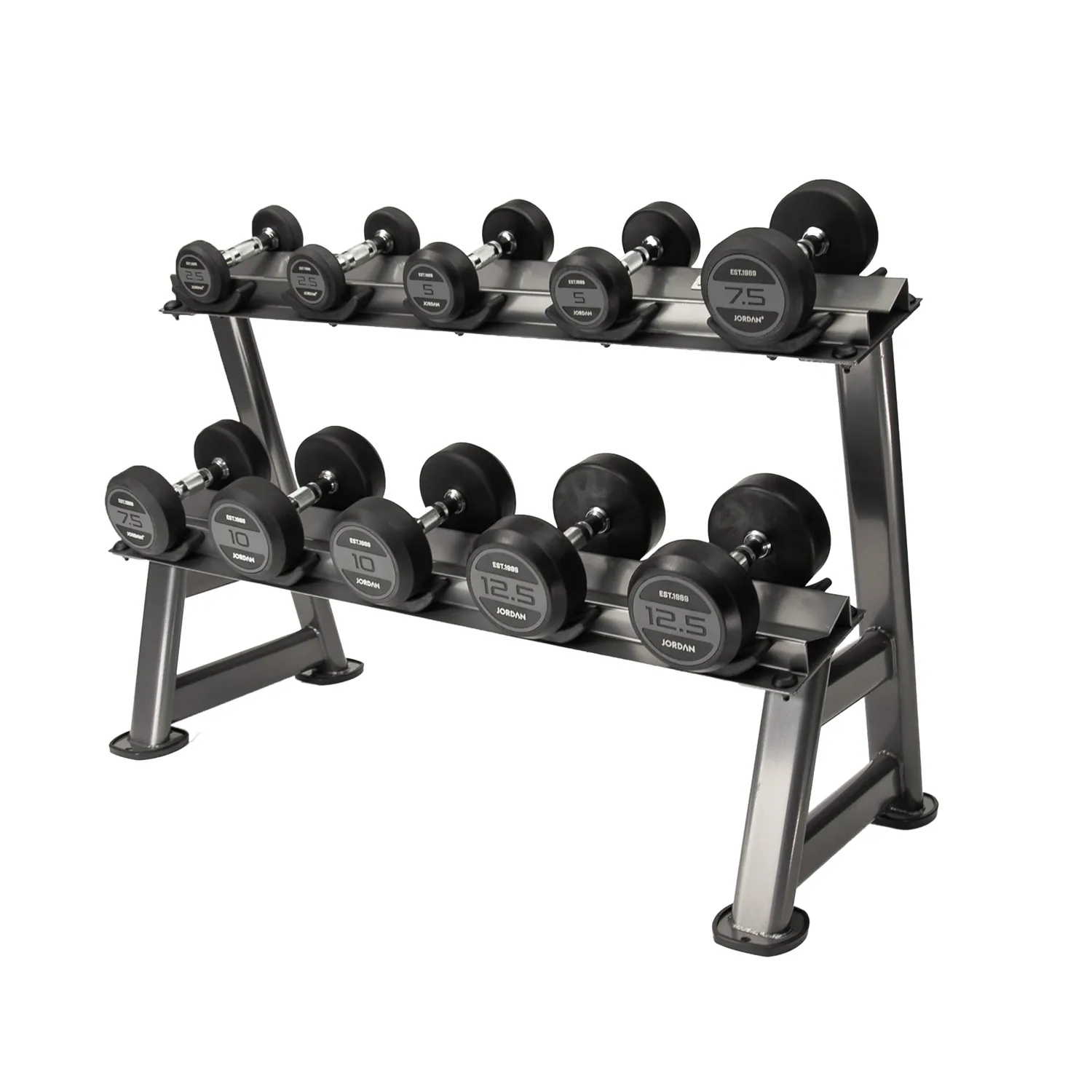 Jordan Rack Haltères 5 Paires 2 Niveaux Noir Acier