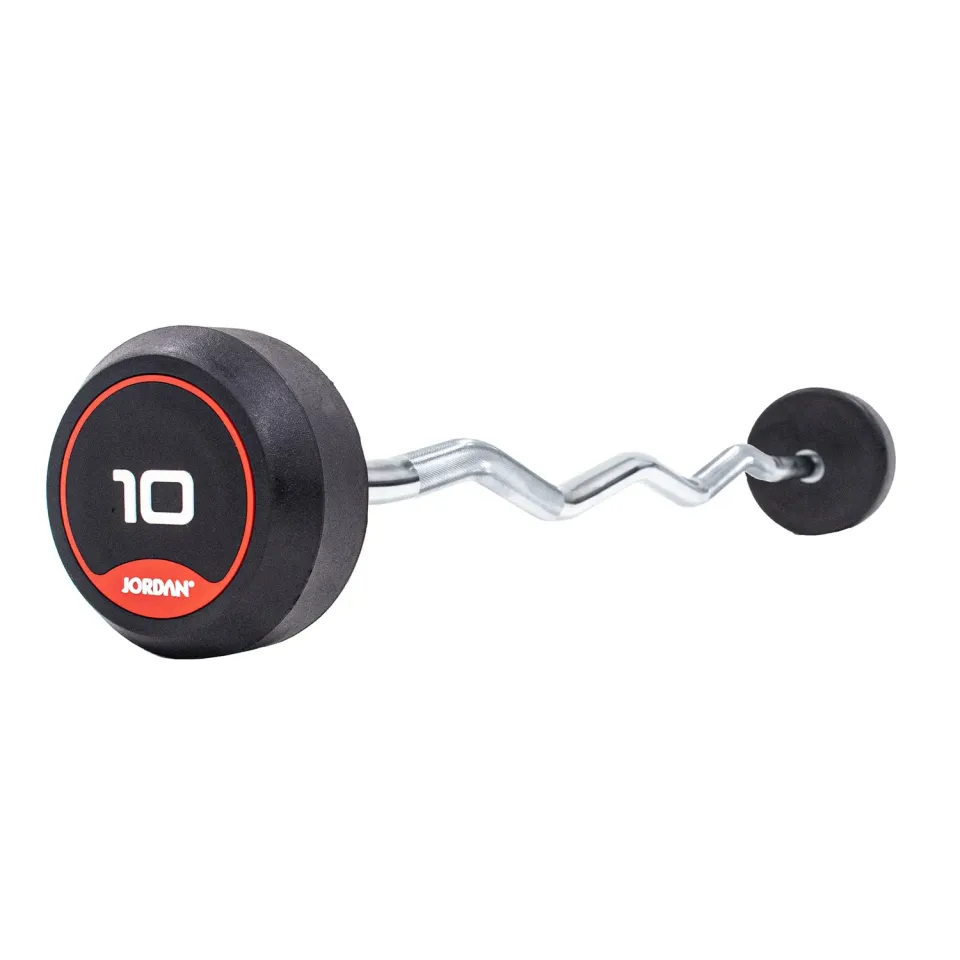 Jordan Fixed Barbells barre curl 10 kg caoutchouc